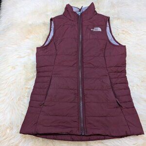 The North Face Burgundy Puffer Vest Girls Size Medium